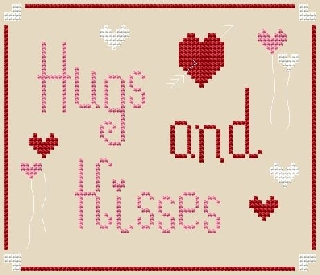 Hugs and Kisses Cross Stitch Pattern фото 1