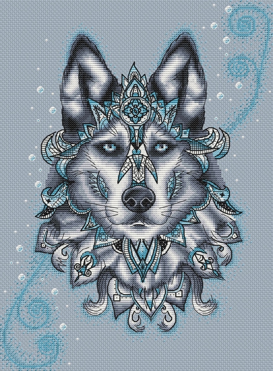 Northern Wolf Cross Stitch Pattern фото 2