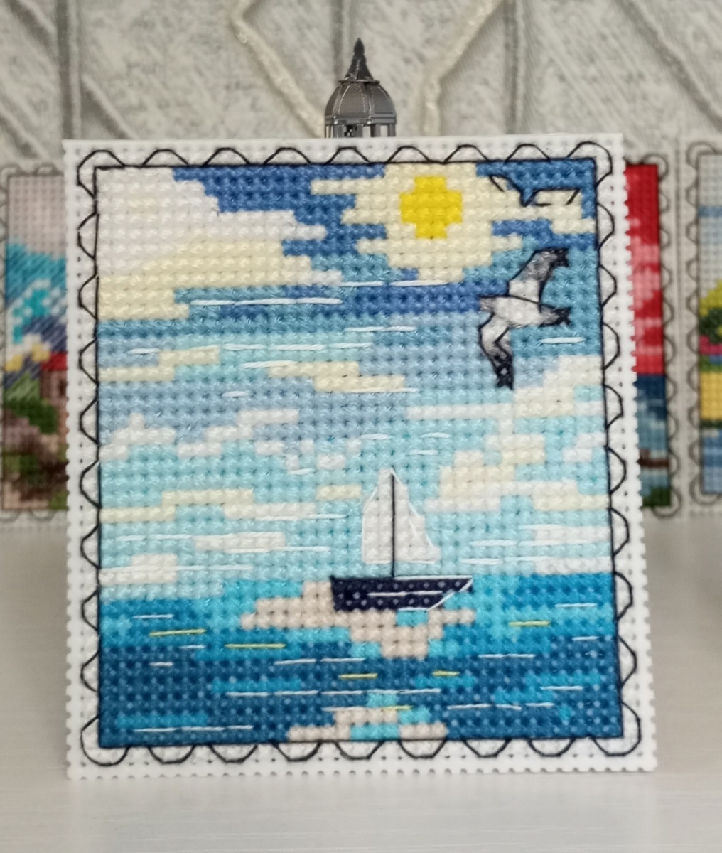 Sea Breeze Postage Stamp Cross Stitch Pattern фото 12