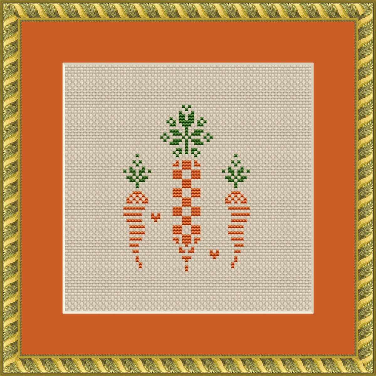 Three Carrots Cross Stitch Pattern фото 2