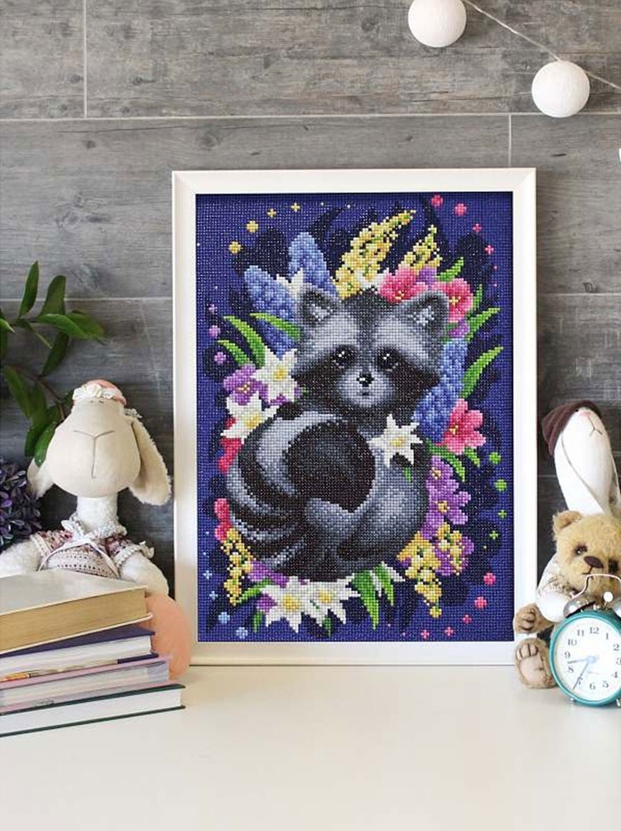 Spring Raccoon Diamond Painting Kit фото 2