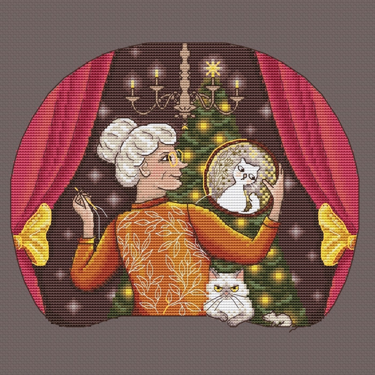 Cat Lady Cross Stitch Pattern фото 1