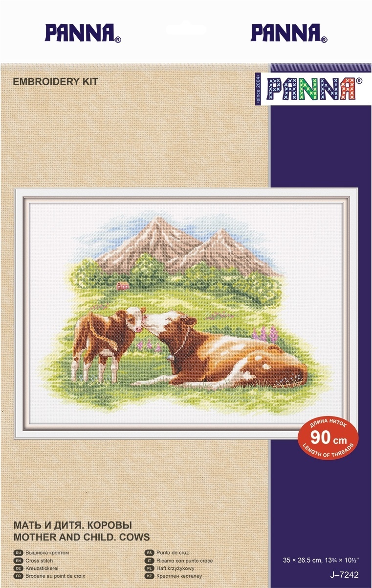 Mother and Child. Cows Cross Stitch Kit фото 2