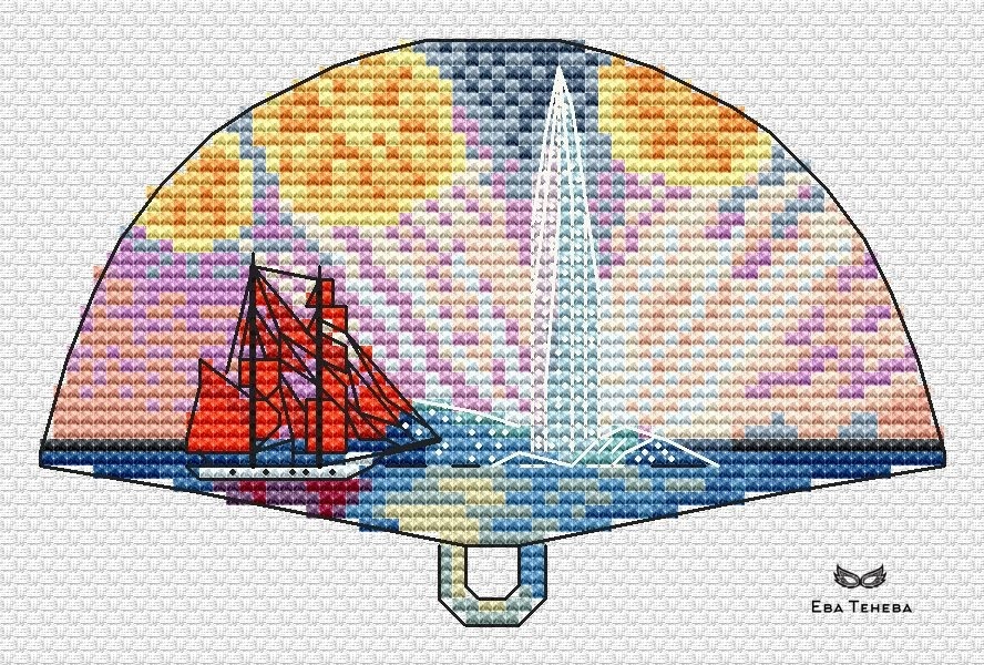 Scarlet Sails Cross Stitch Chart фото 1