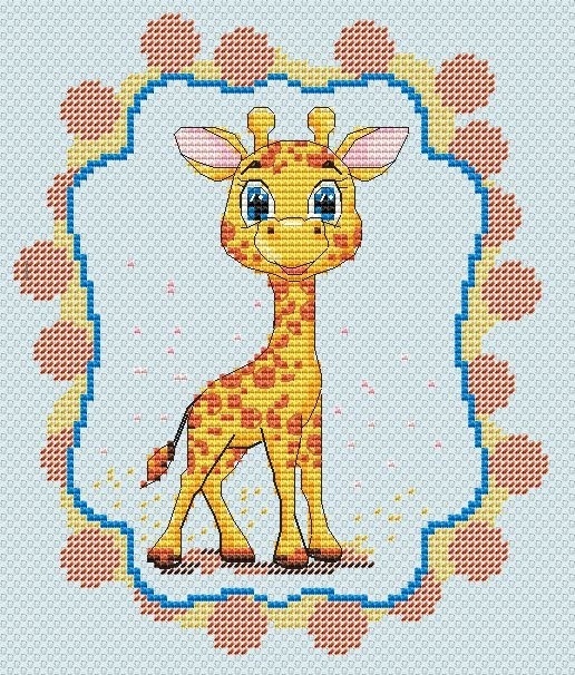 Funny Zoo. Giraffe Cross Stitch Pattern фото 1