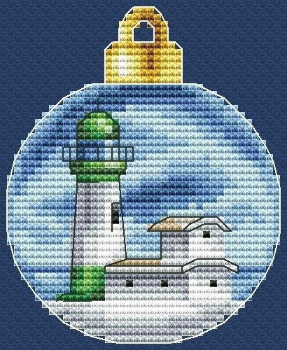 Christmas Bauble. Lighthouse 2-9 Cross Stitch Pattern фото 1