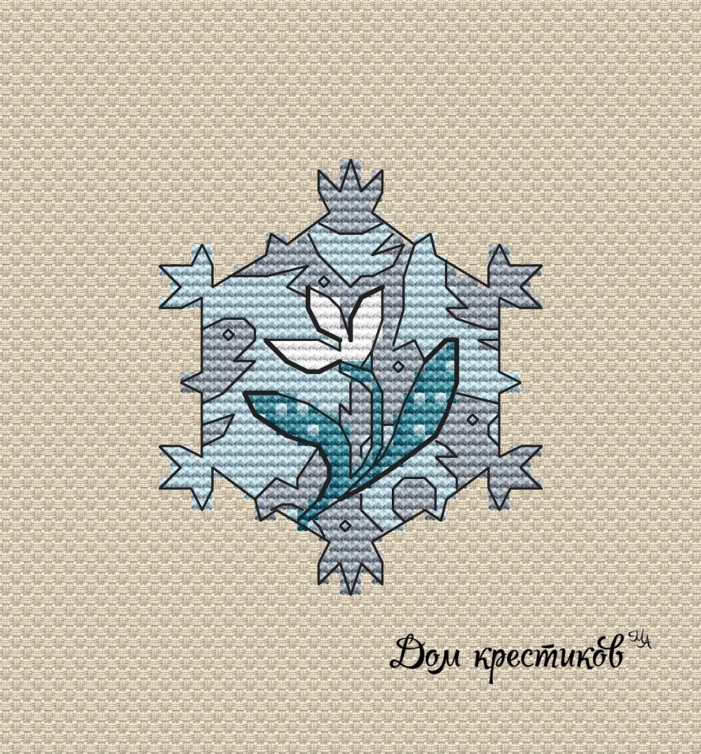 Imbolc. Snowflake Cross Stitch Pattern фото 1