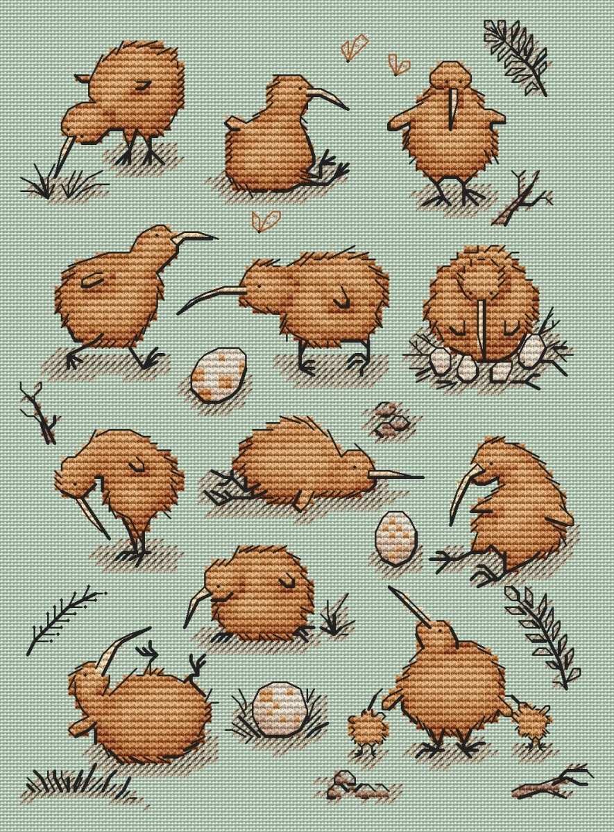 Kiwi Cross Stitch Pattern фото 2