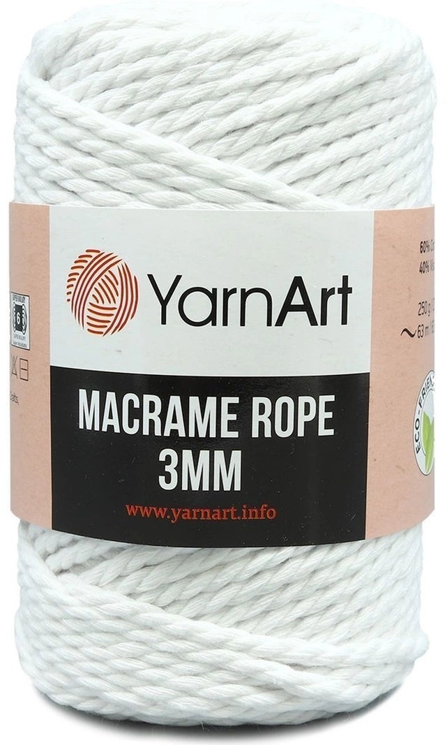 YarnArt Macrame Rope 3mm 60% cotton, 40% viscose and polyester, 4 Skein Value Pack, 1000g фото 3