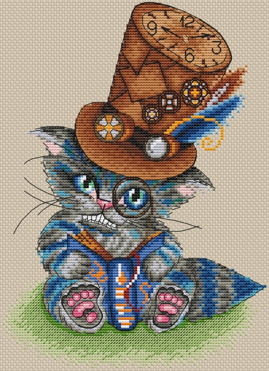 Cheshire Kitten Cross Stitch Pattern фото 1