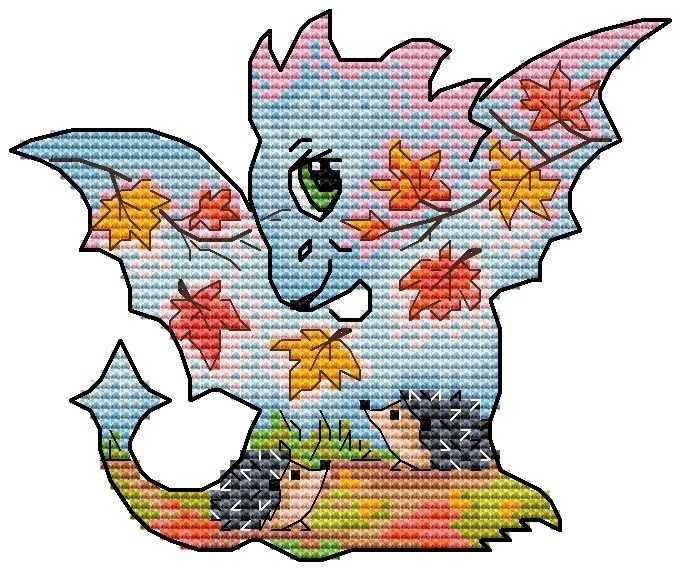 The Dragon. October Cross Stitch Pattern фото 1