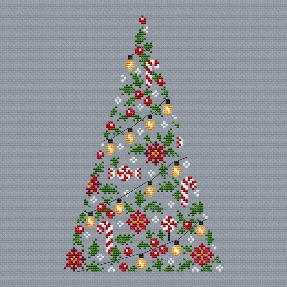 Christmas Tree Simple Cross Stitch Pattern фото 1