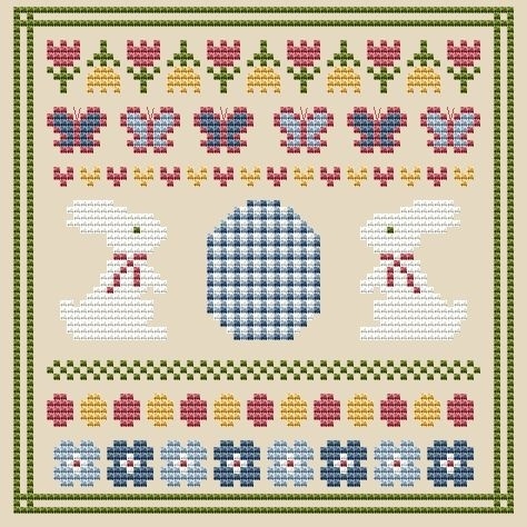 Easter Sampler Cross Stitch Pattern фото 1