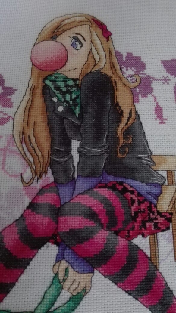 Emo Girl Cross Stitch Pattern фото 3