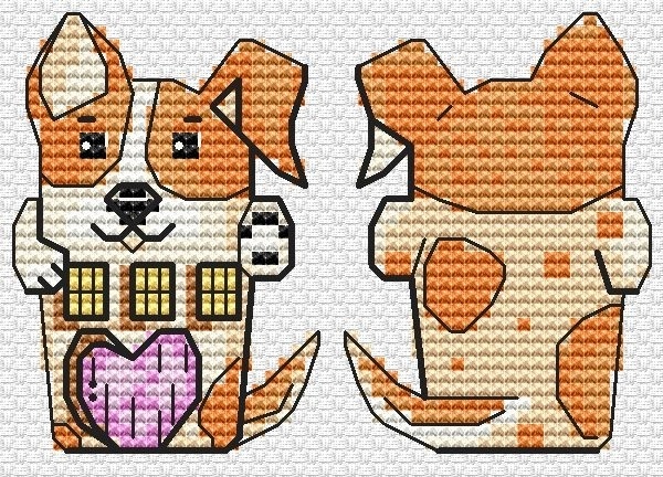 Animals Houses. Dog Cross Stitch Pattern фото 1