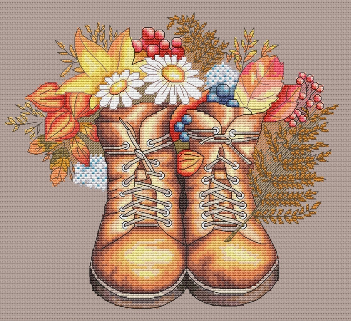 Autumn Boots Cross Stitch Pattern фото 3