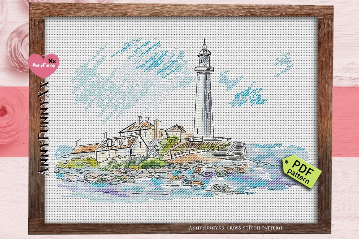 White Lighthouse Cross Stitch Pattern фото 5