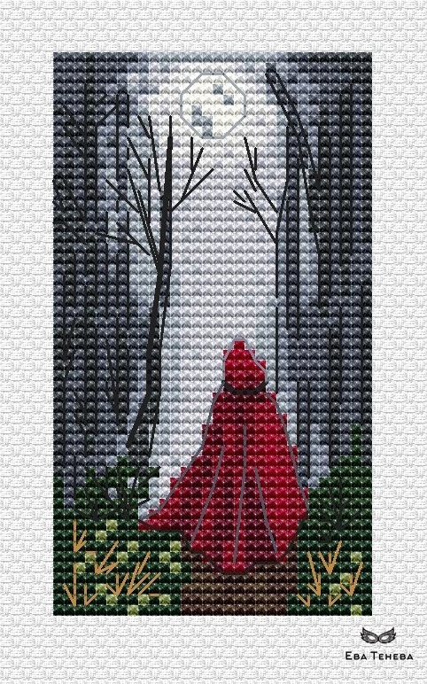 The Little Red Riding Hood Cross Stitch Pattern фото 1