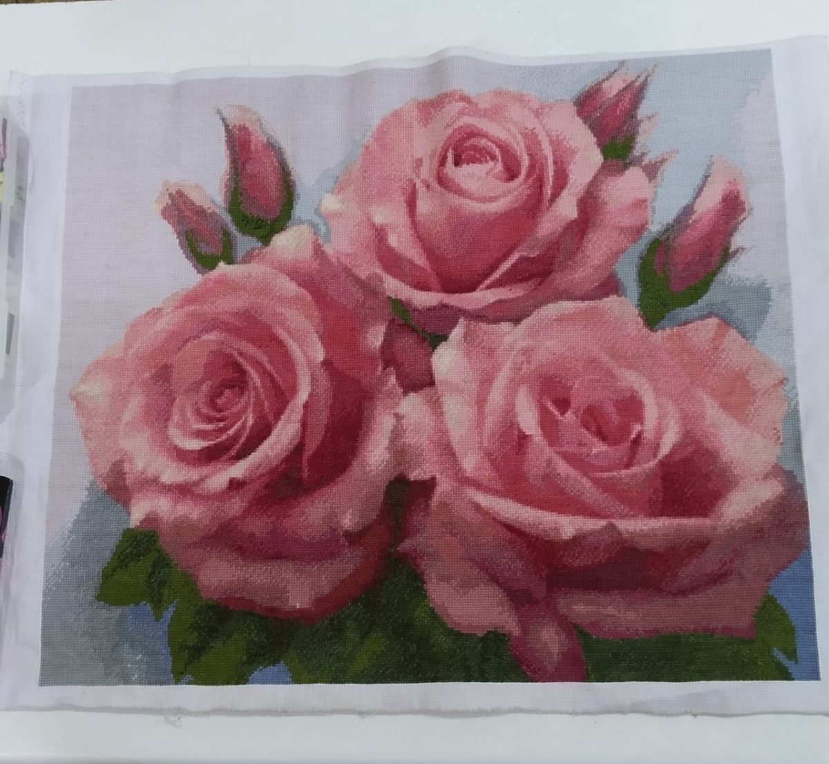 Watercolor Rose Flowers Cross Stitch Pattern фото 2