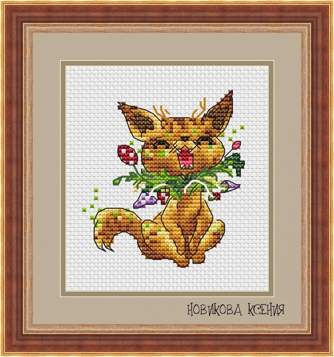 Forest Cat Cross Stitch Pattern фото 1