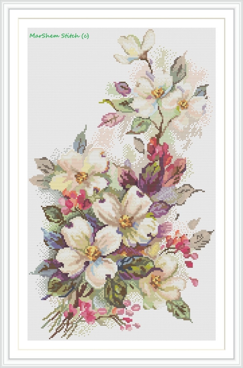 A Tender Flowers Cross Stitch Pattern фото 1