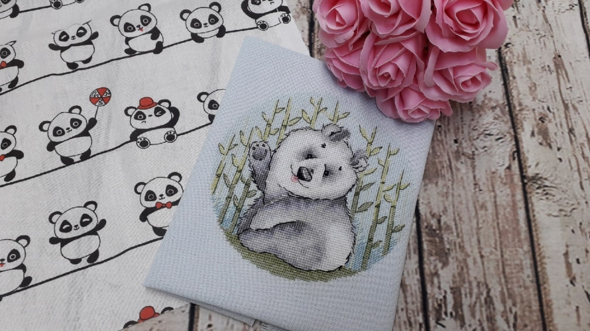 Panda and Bamboo Cross Stitch Pattern фото 3