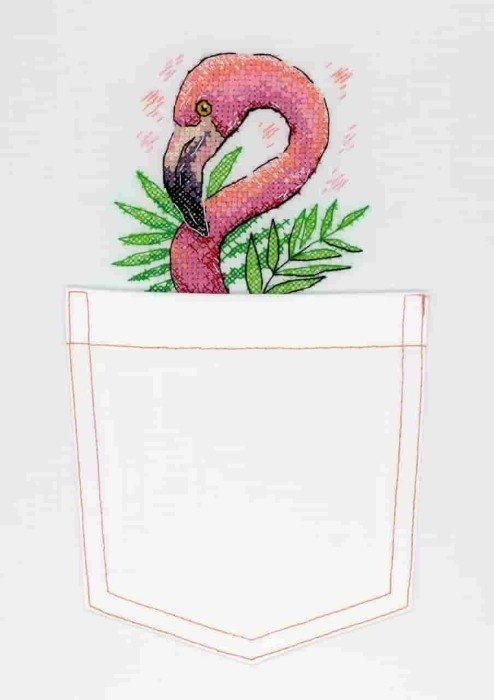 Pink Flamingo Cross Stitch Kit фото 1