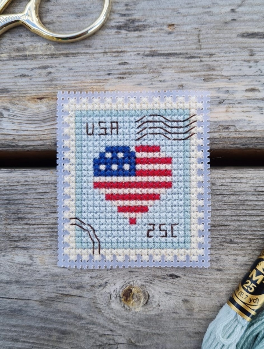 USA Postage Stamp Cross Stitch Pattern фото 2