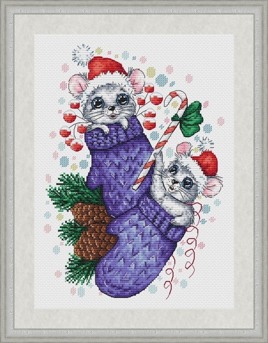 Holiday Mittens Cross Stitch Pattern фото 1