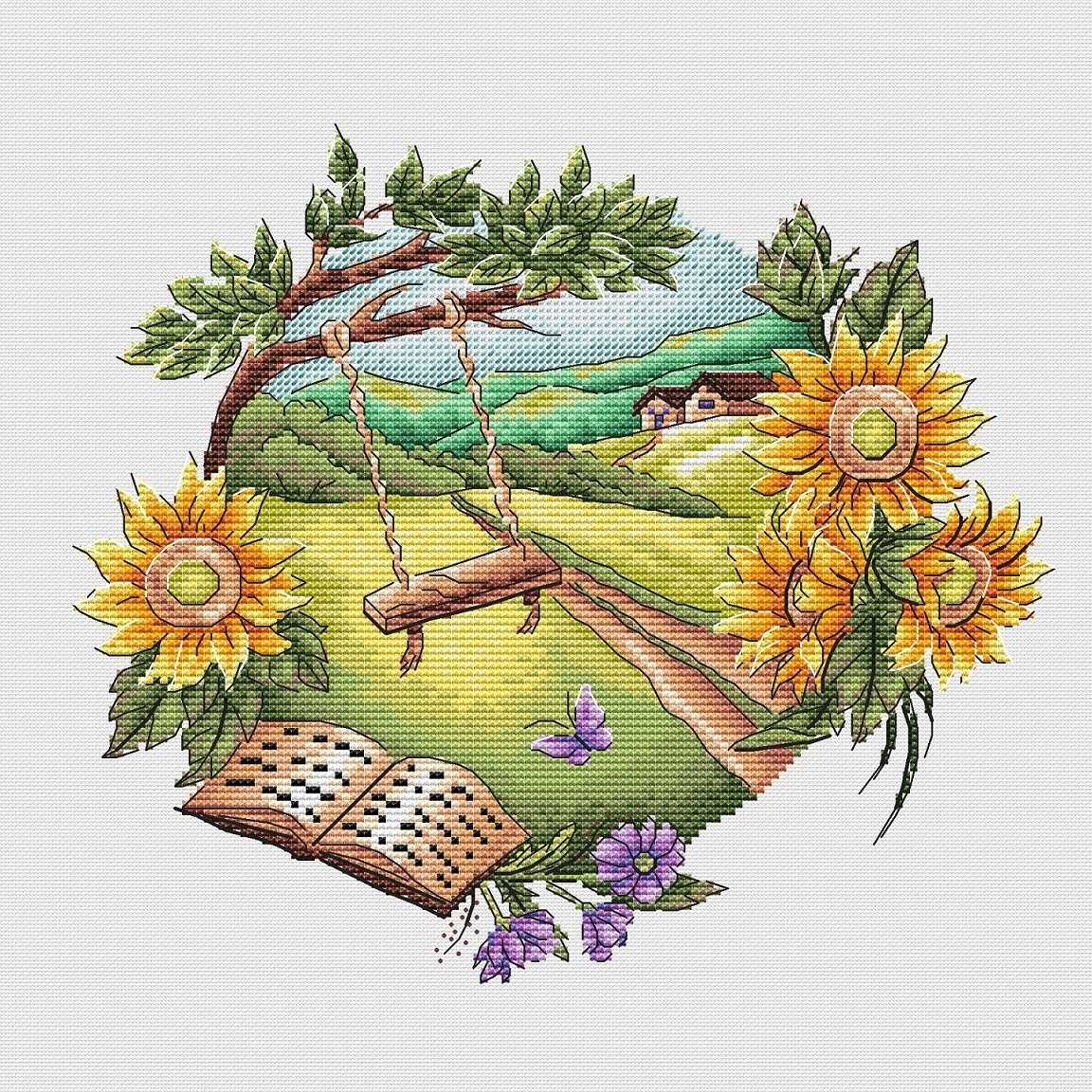 Sunflower Summer Cross Stitch Pattern фото 1