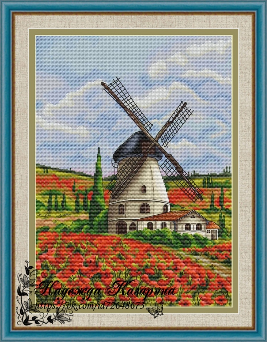 Flower Mill Cross Stitch Pattern фото 1