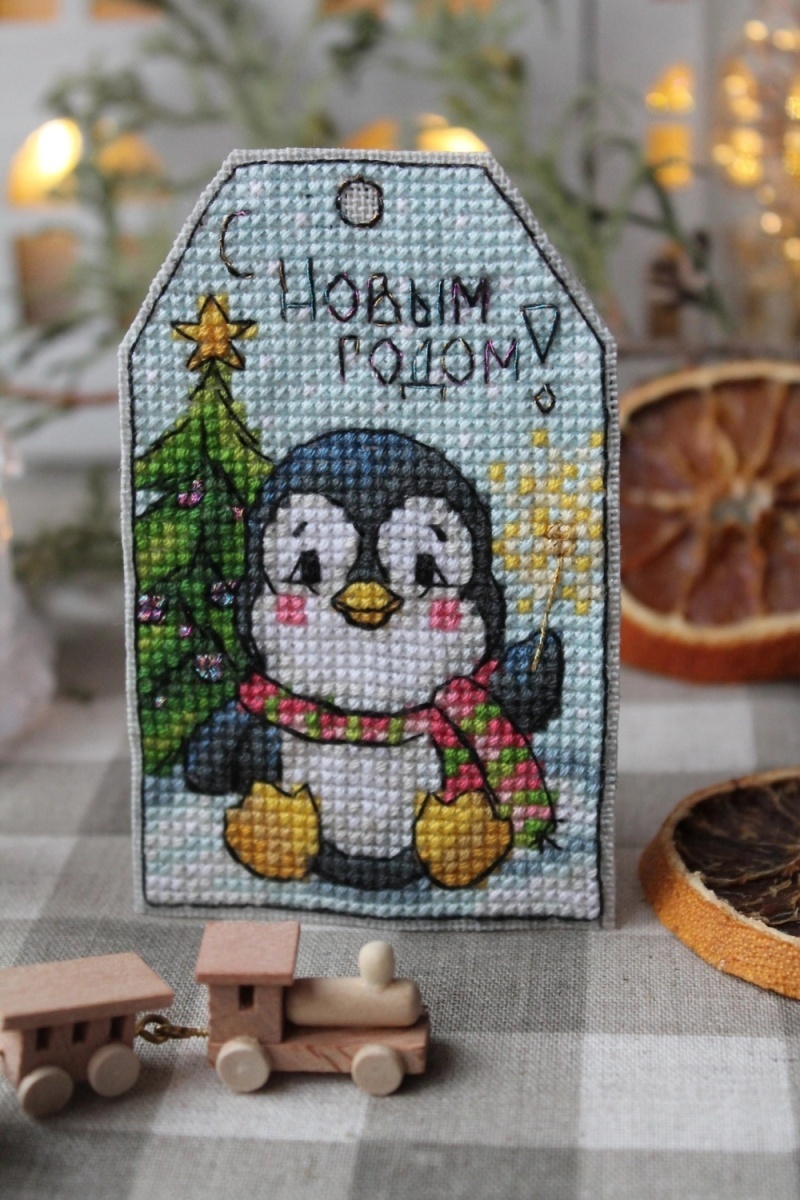 Christmas Tags. Penguin Cross Stitch Pattern фото 3