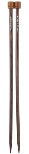 Single-pointed knitting needles, 8,00 mm/ 35 cm, rosewood фото 1