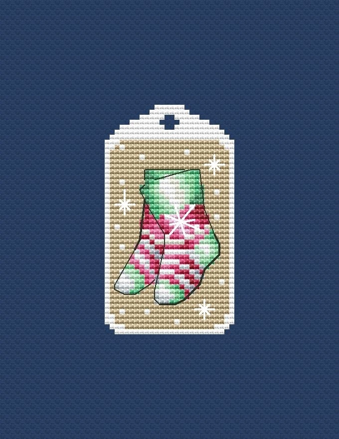 Christmas Keychain. Socks Cross Stitch Pattern фото 1