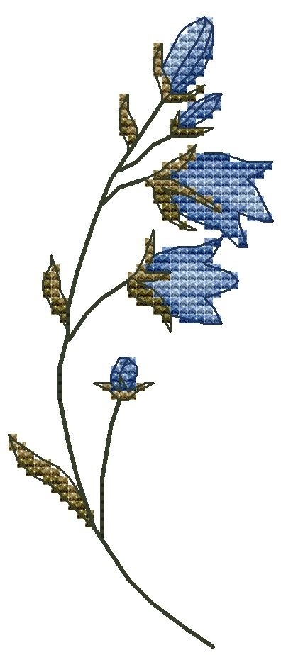 Wildflowers. Bluebell Cross Stitch Pattern фото 1