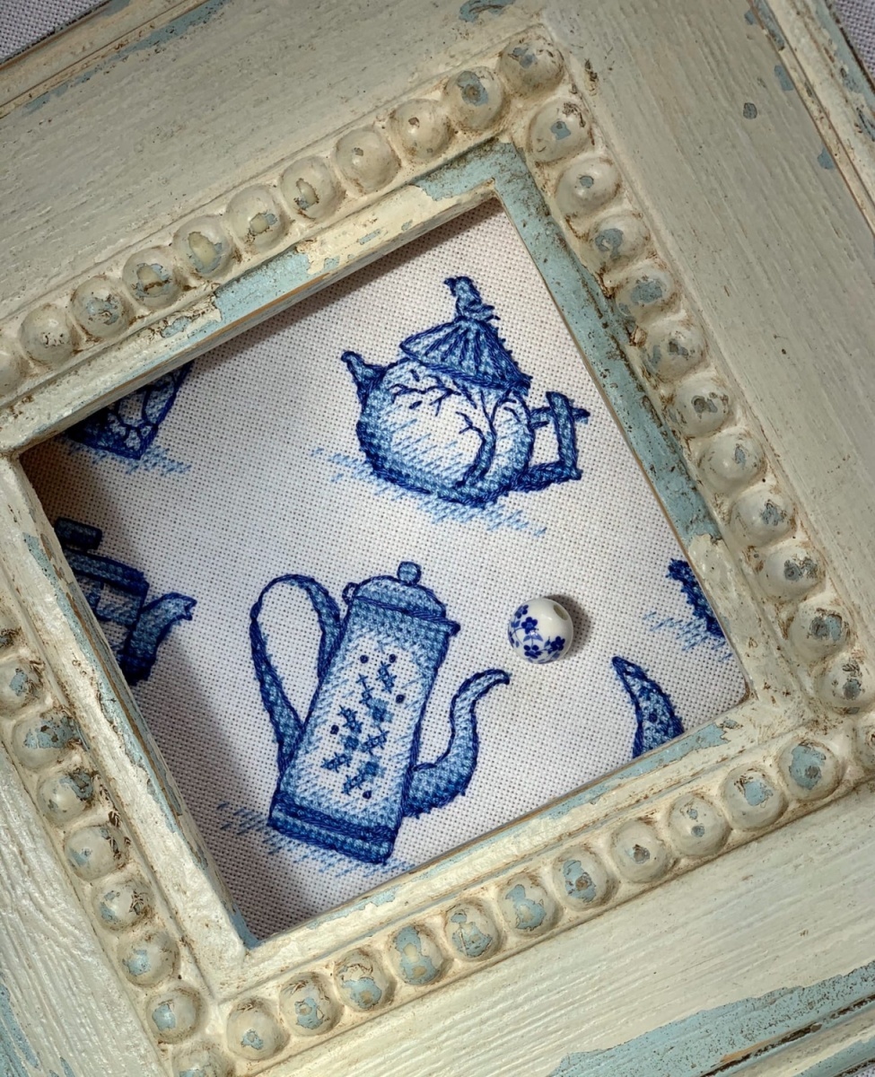 Blue Teapots Cross Stitch Pattern фото 6