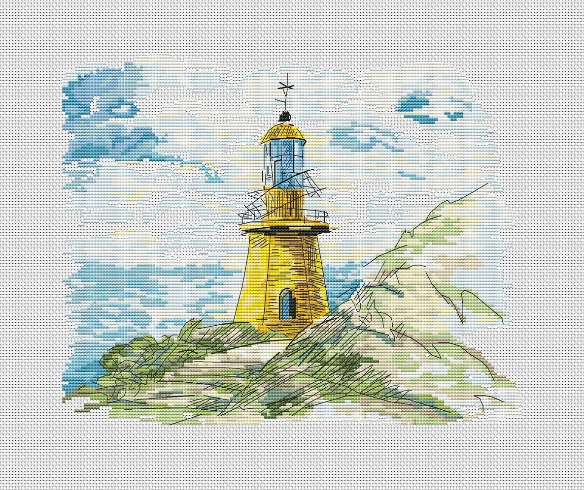 Yellow Lighthouse Cross Stitch Pattern фото 2