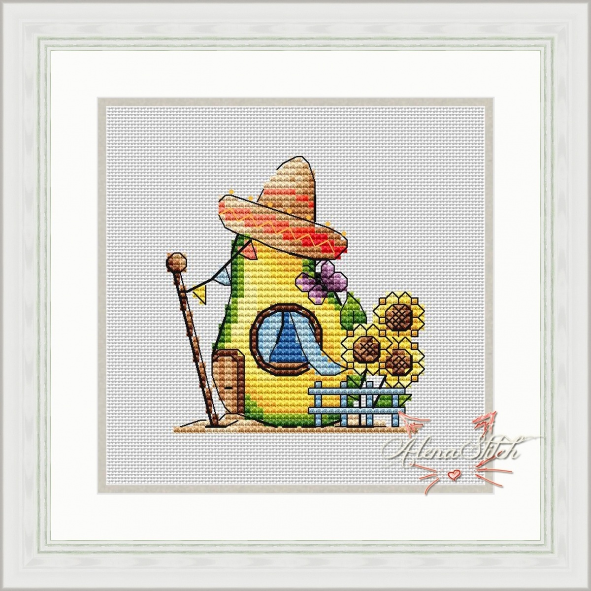 Avocado House Cross Stitch Pattern фото 1