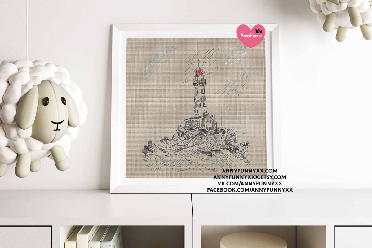Lighthouse. Sketch Cross Stitch Pattern фото 9