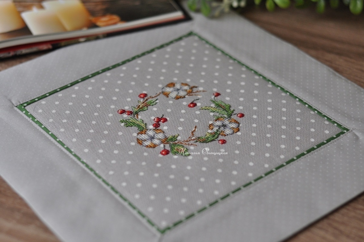 Cotton Wreath Cross Stitch Chart фото 5