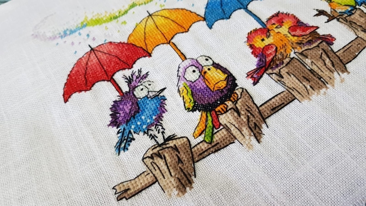 Rainbow Rain Cross Stitch Pattern фото 3