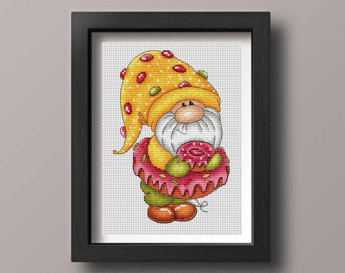 Donut Gnome Cross Stitch Pattern фото 2