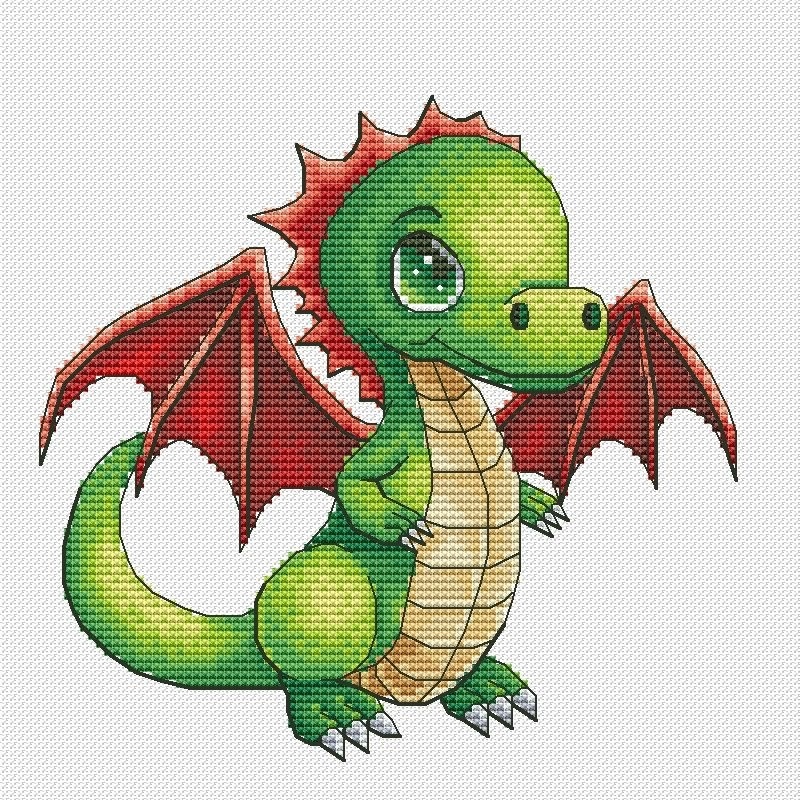 A Little Dragon Cross Stitch Pattern фото 1