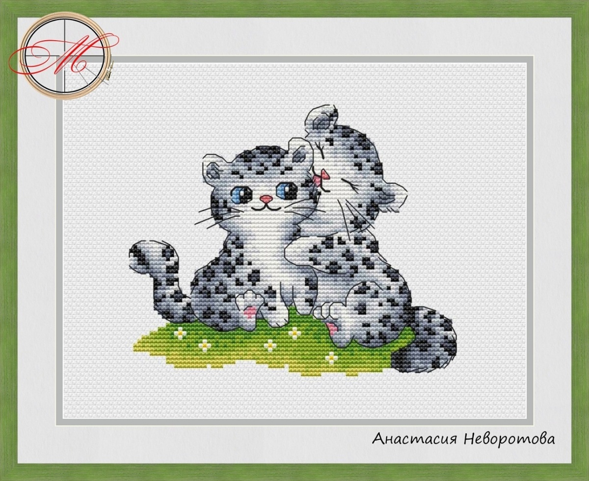 Snow Leopards Cross Stitch Chart фото 1