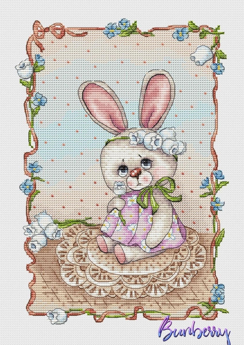 Bunny Lily of the Valley Cross Stitch Pattern фото 1