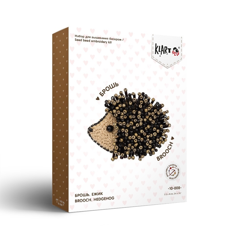 Brooch. Hedgehog Bead Embroidery Kit фото 2
