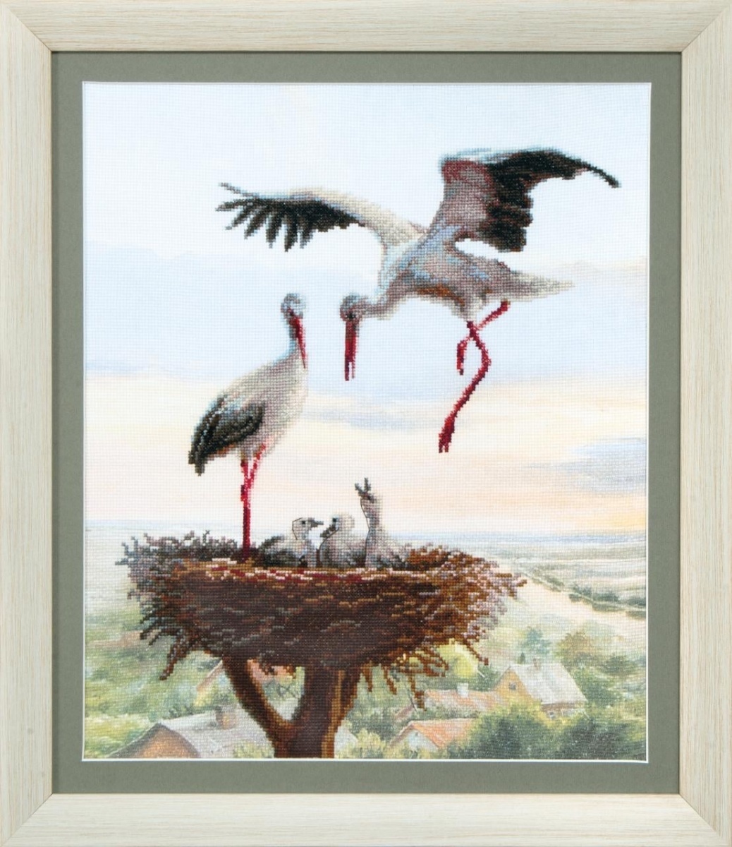 Storks in the Nest Cross Stitch Kit фото 1
