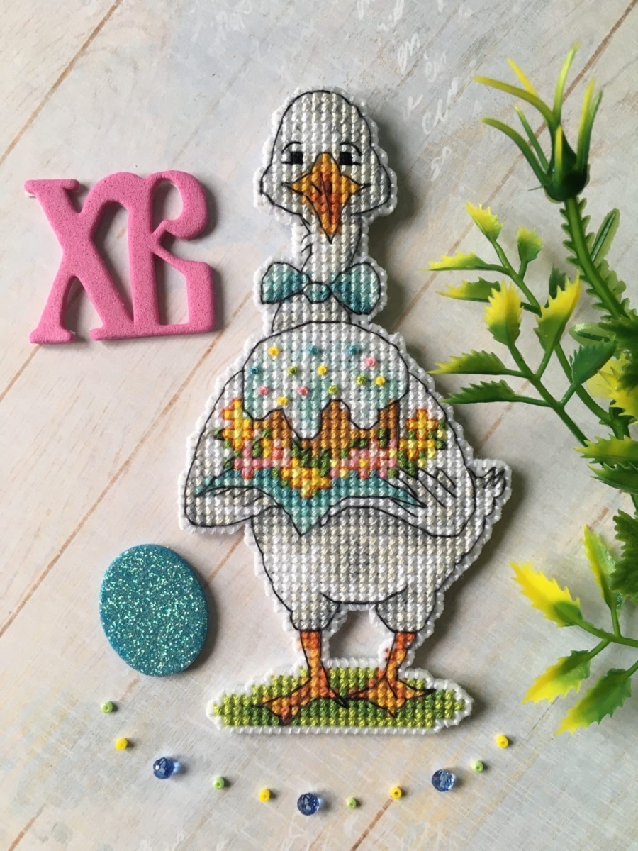 Goose with Easter Cake Cross Stitch Pattern фото 5