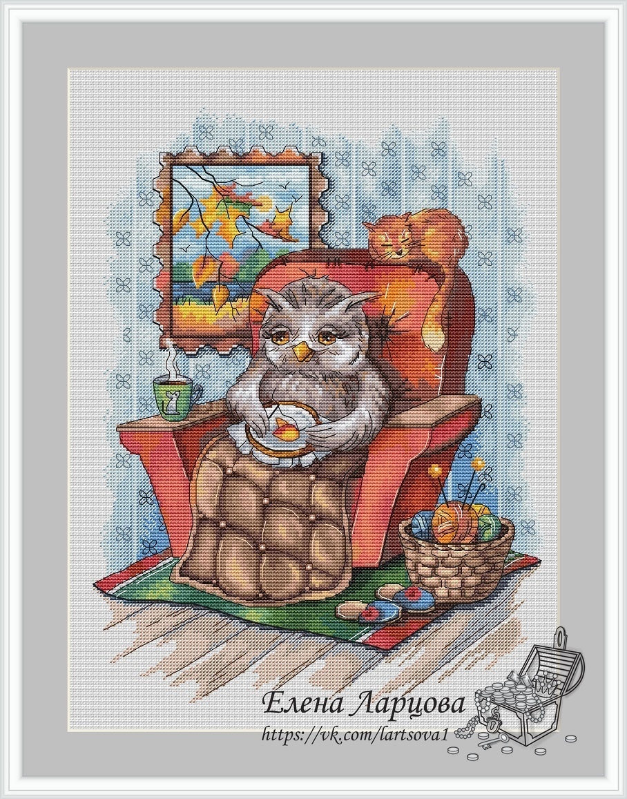 Auntie Owl Cross Stitch Chart фото 1