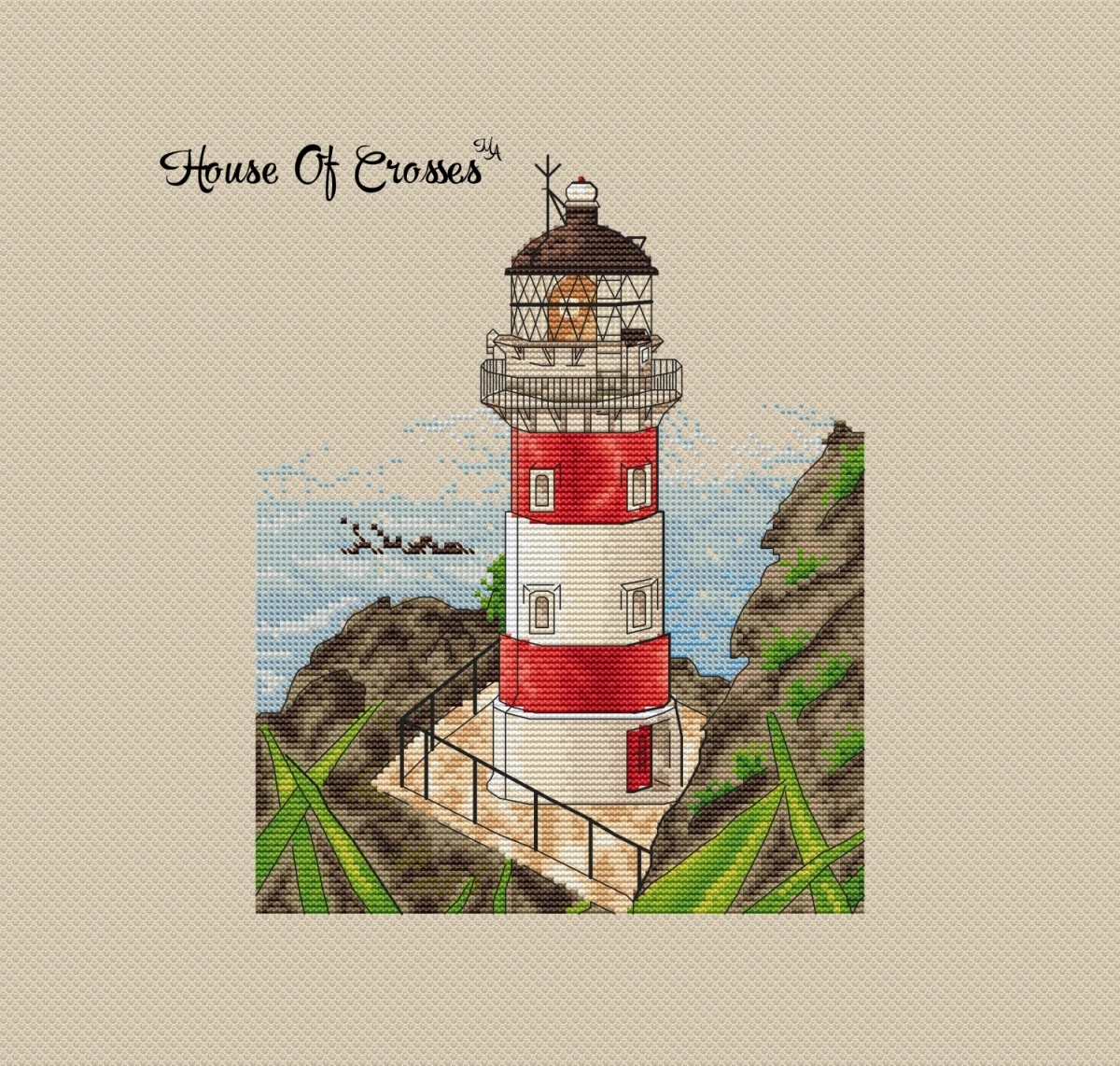 Lighthouse in the Mountains Cross Stitch Pattern фото 2